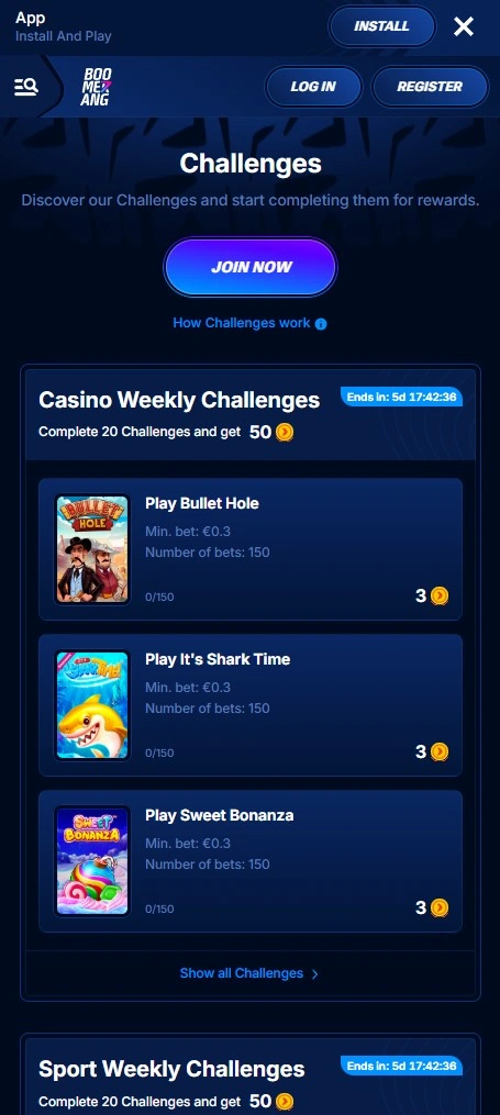 Sportwetten auf der Boomerang Bet App